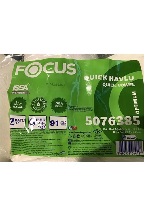 Focus 5076385 2 Katlı 91mt 6 Rulo Optımum Tuvalet Kağıdı