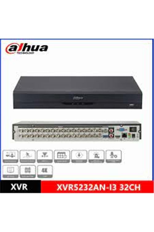 Dahua XVR5232AN-I3 2 MP H265+ 32 Kanal 5in1 DVR Kayıt Cihazı