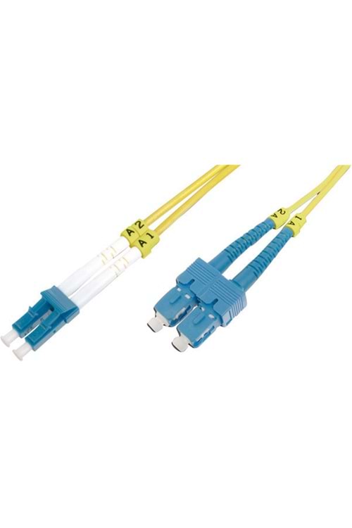Beek LC-SC Fiber Optik Patch Kablo, 9-125 µ, Singlemode, 3.0mm, Duplex, OS2, LSZH, 2 metre