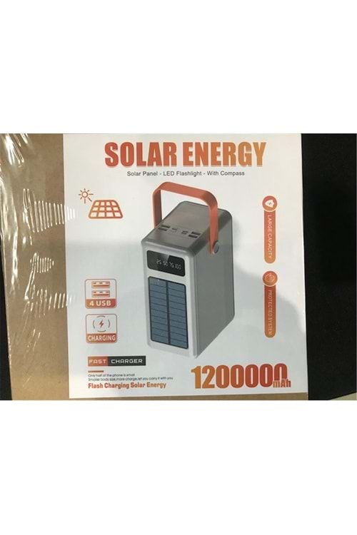 Solar Energy Nf107 120.000 Mah Powerbank 4Usb Güneş Enerji Panelli Digital Gösterge