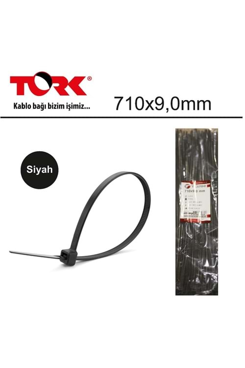 Tork TRK-710-9,0mm Siyah 100lü Kablo Bağı