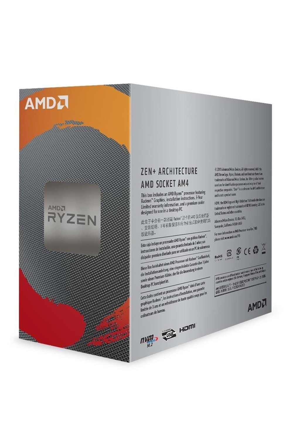 AMD Ryzen 3 3200G 3.60GHz 6MB Soket AM4 Fanlı Box Kutulu İşlemci