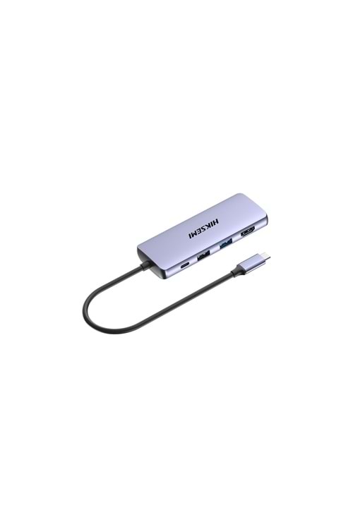 Hiksemi HS-HUB-DS8 Type-C To HDMI+USB3-3+USB2+SD-TF+PD Çoklayıcı