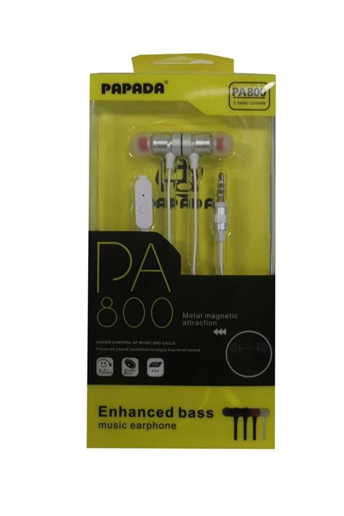 Megatech Papada PA800 Beyaz Renk Mikrofonlu Mıknatıslı Kulaklık