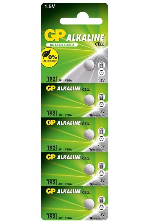 GP GP192-C5 LR41 Alkalin Düğme Pil 5'li Paket
