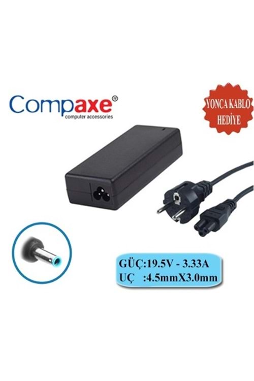 Compaxe CLH-308 Hp 19V-3.33A 4.5-3.0 Pin Notebook Adaptörü