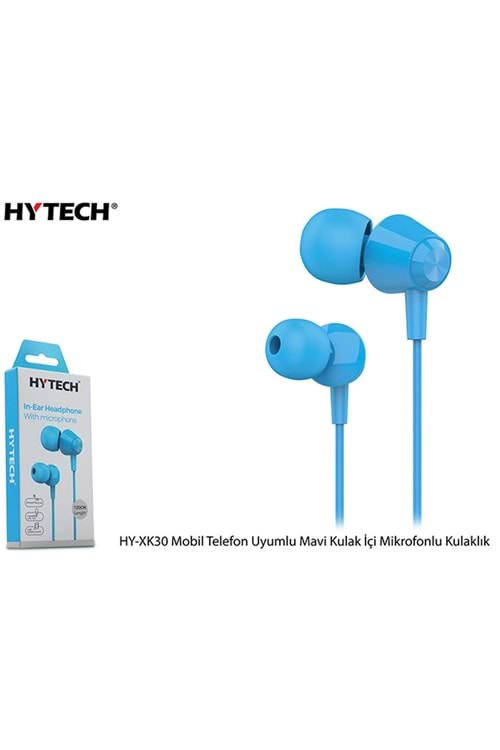 Hytech HY-XK30 Mobil Telefon Uyumlu Mavi Kulak İçi Mikrofonlu Kulaklık