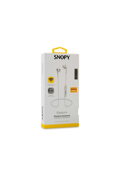 Snopy SN-BT160 Elysium Mobil Telefon Uyumlu Bluetooth Kulak içi Beyaz Kulaklık