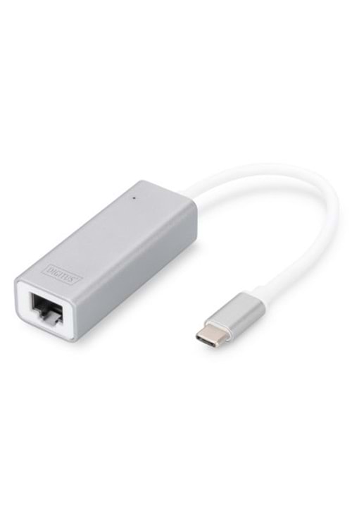 Digitus DN-3024 USB TYPE C Gigabit Ethernet Adaptörü, 1x10-100-1000 port,1xUSB Tip C erkek port