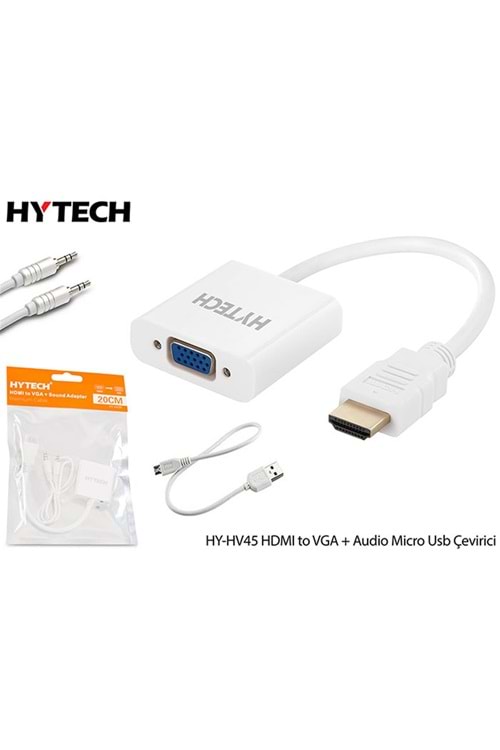 Hytech HY-HV45 HDMI to VGA + Audio Micro Usb Çevirici