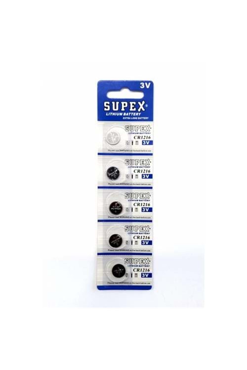 Supex CR1216-C5 3V Lityum Düğme Pil 5'li Paket