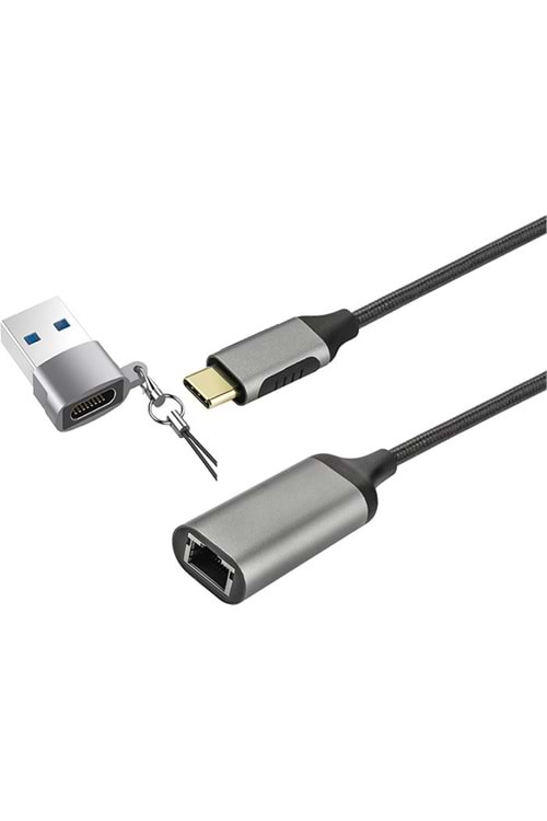 S-link Swapp SW-U3305 Type-C & USB 2.0 10-100-1000Mbps Gigabit Ethernet Adaptör