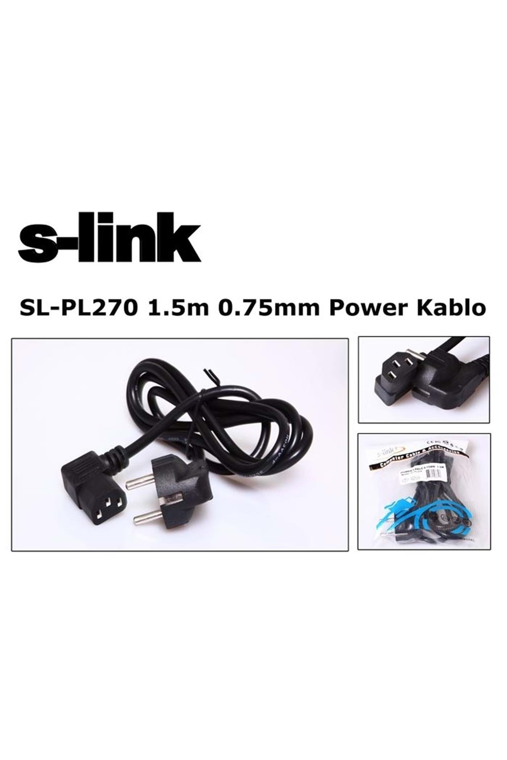 S-link SL-PL270 1.5mt 0.75mm L Power Elektrik Kablosu